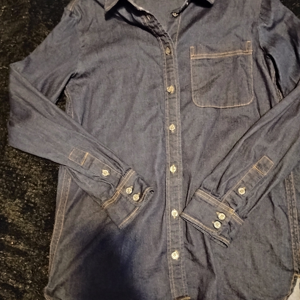 Buffalo David Bitton Blue Denim Blouse